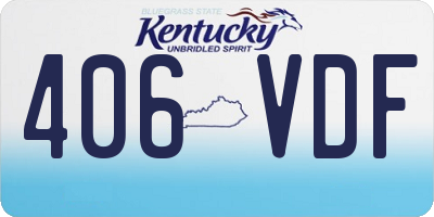 KY license plate 406VDF