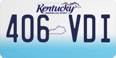 KY license plate 406VDI