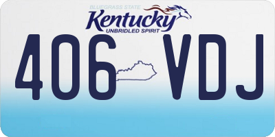 KY license plate 406VDJ