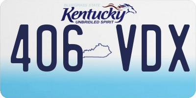 KY license plate 406VDX