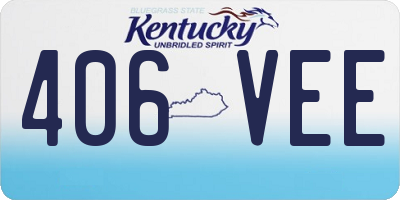 KY license plate 406VEE
