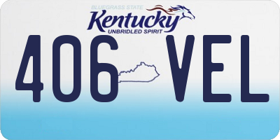 KY license plate 406VEL