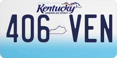 KY license plate 406VEN