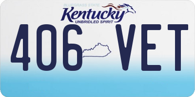 KY license plate 406VET