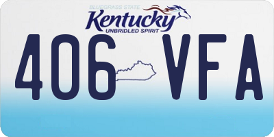 KY license plate 406VFA