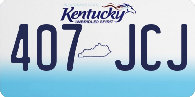 KY license plate 407JCJ