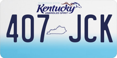 KY license plate 407JCK