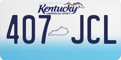 KY license plate 407JCL