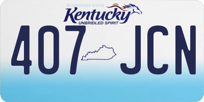 KY license plate 407JCN