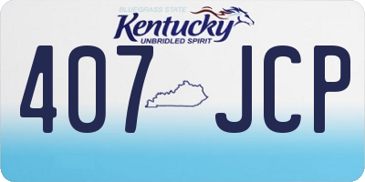 KY license plate 407JCP