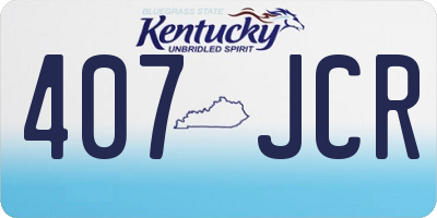 KY license plate 407JCR