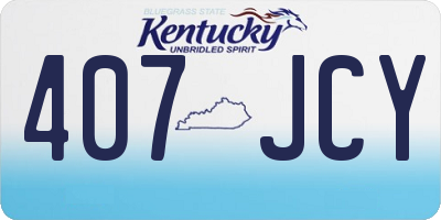 KY license plate 407JCY