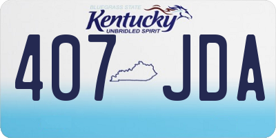 KY license plate 407JDA