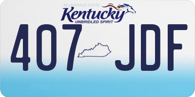 KY license plate 407JDF