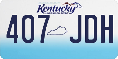 KY license plate 407JDH