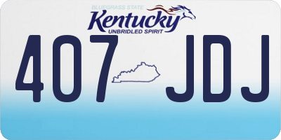 KY license plate 407JDJ