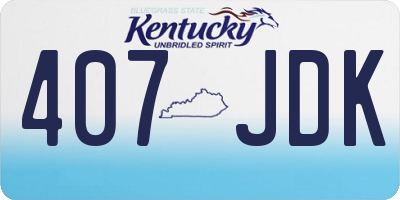 KY license plate 407JDK