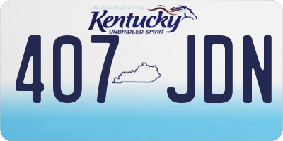 KY license plate 407JDN