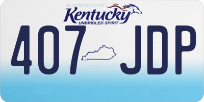 KY license plate 407JDP