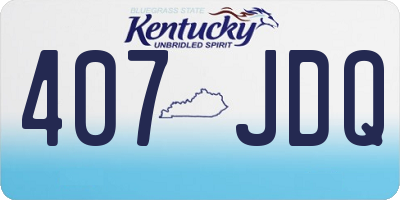 KY license plate 407JDQ