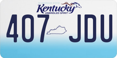 KY license plate 407JDU