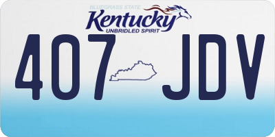 KY license plate 407JDV