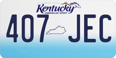 KY license plate 407JEC