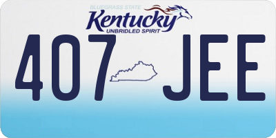 KY license plate 407JEE
