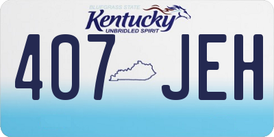 KY license plate 407JEH