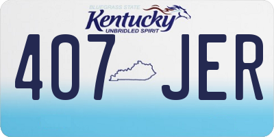 KY license plate 407JER