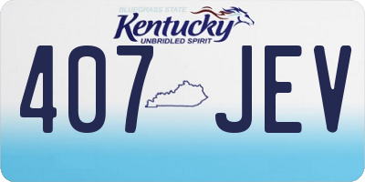 KY license plate 407JEV