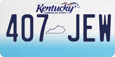 KY license plate 407JEW