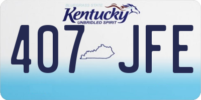 KY license plate 407JFE