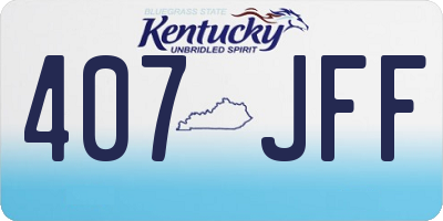 KY license plate 407JFF
