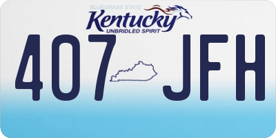 KY license plate 407JFH