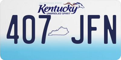 KY license plate 407JFN