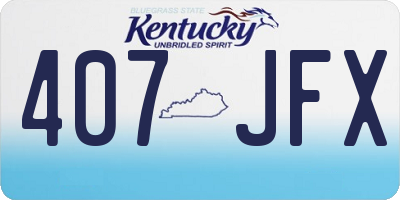 KY license plate 407JFX