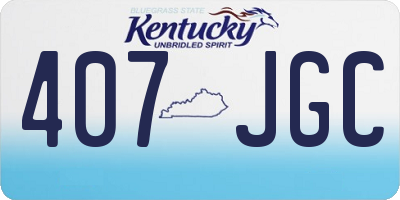 KY license plate 407JGC