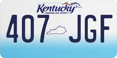 KY license plate 407JGF
