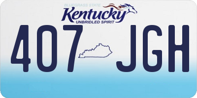 KY license plate 407JGH