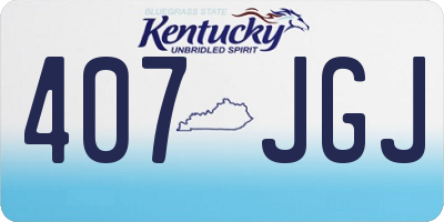 KY license plate 407JGJ