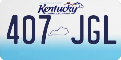 KY license plate 407JGL
