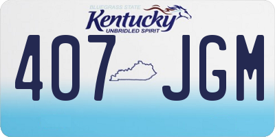 KY license plate 407JGM