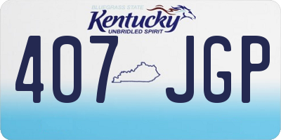 KY license plate 407JGP