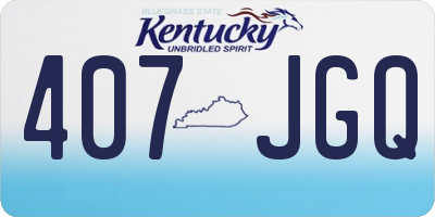 KY license plate 407JGQ