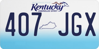 KY license plate 407JGX