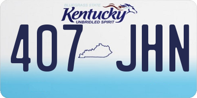 KY license plate 407JHN