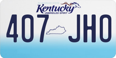 KY license plate 407JHO
