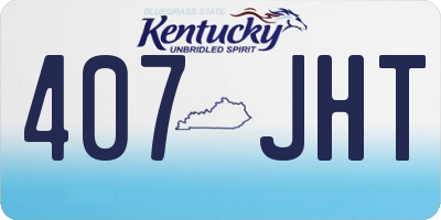 KY license plate 407JHT