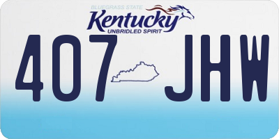 KY license plate 407JHW